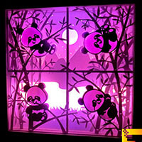 Panda papercut light box