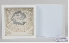 Wooden frame papercut light box
