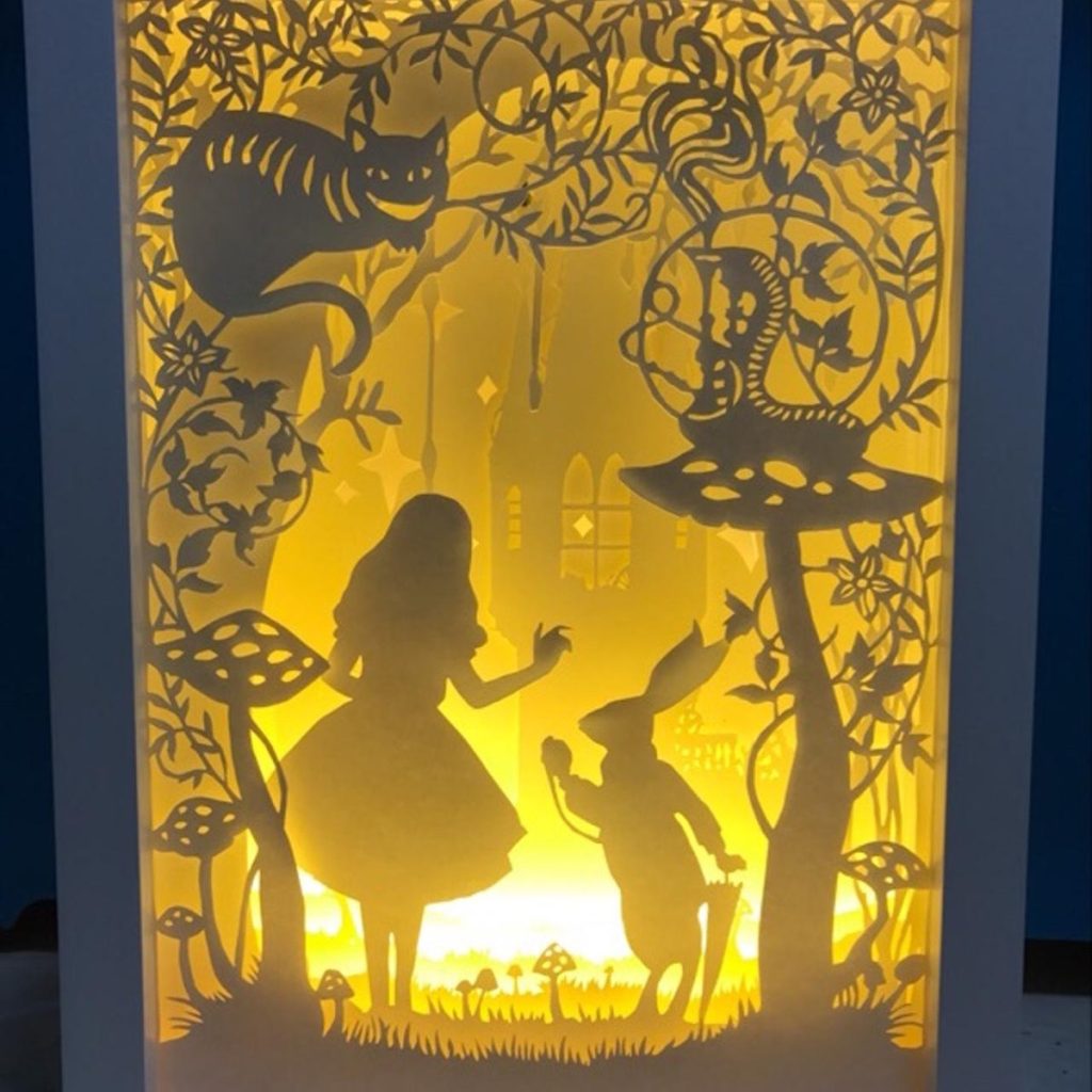 Fairy tale papercut light box - layered paper art