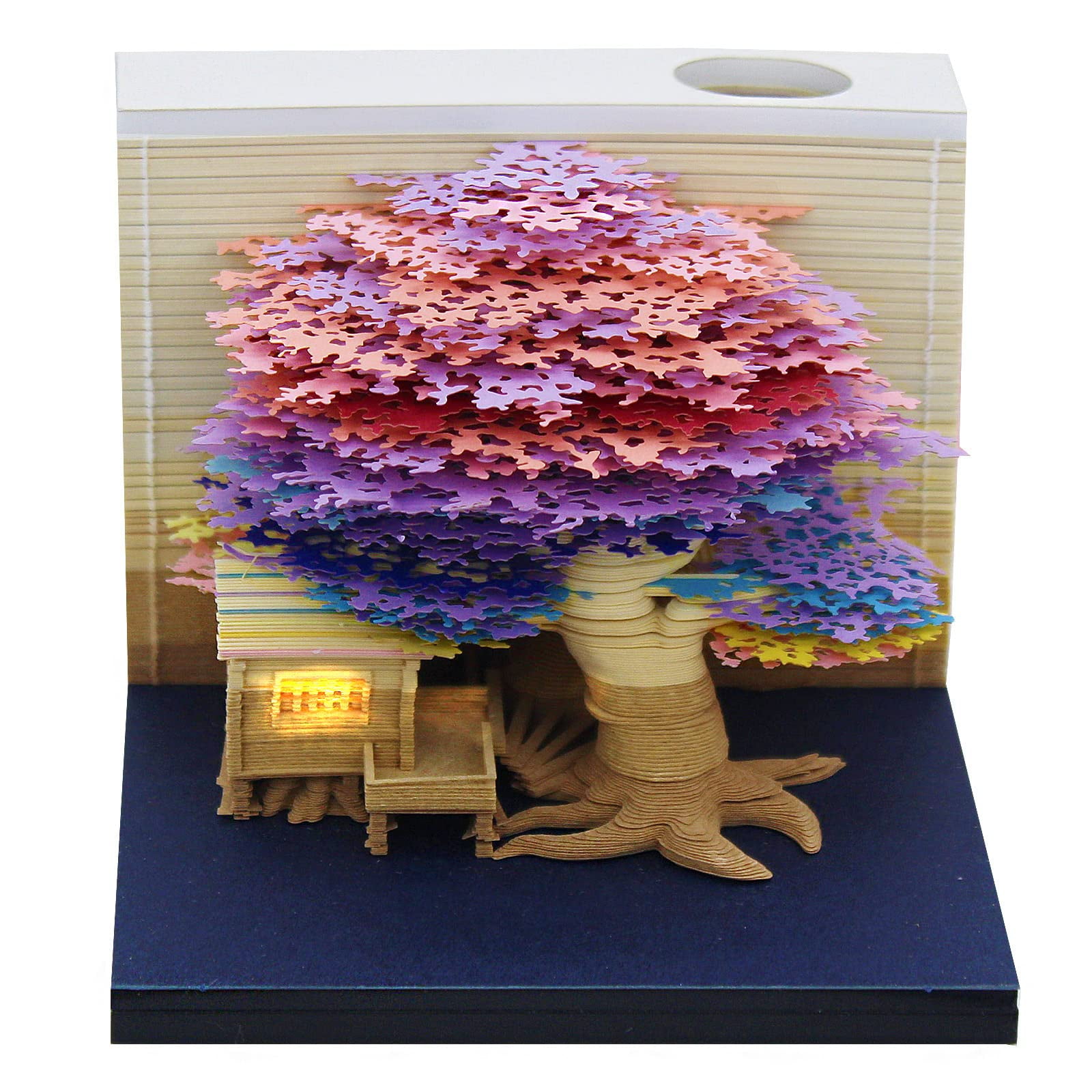 Night house tree 3D memo pad