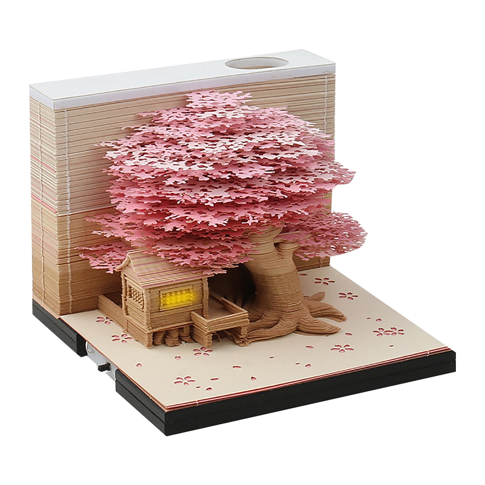 Sakura tree 3D memo pad paper carving scene